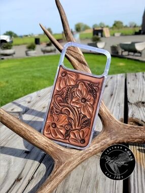 Hand tooled Leather Case for iphone 17 pro max western